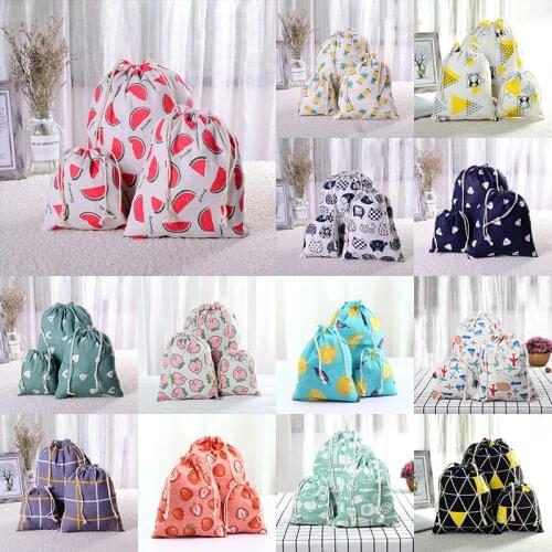 1pcs Watermelon Drawstring Cotton Linen Storage Bag Gift Candy Tea Jewelry Organizer Makeup Cosmetic Coins keys Bags 49261