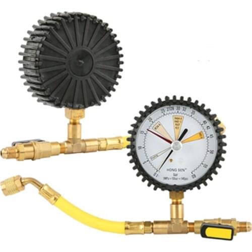 1pcs Car Air Conditioning Refrigeration Test Nitrogen pressure gauge Simple Refrigerant Table for R134A, R22, R410A