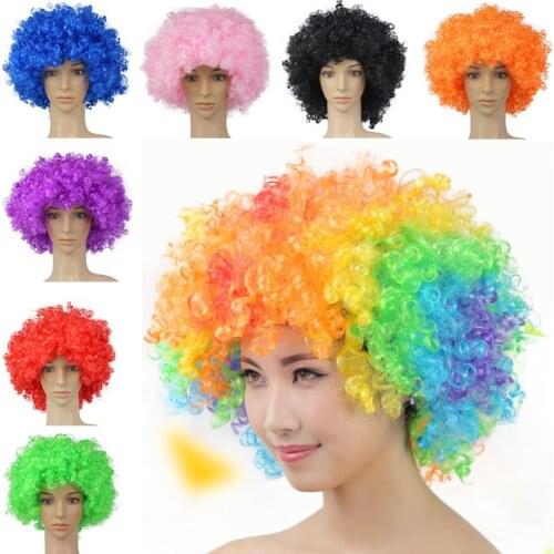 10pcs/lot New Style Hawaii Bachelorette Supplies Halloween Costume Holiday Clown Party Explosion Curls Wig Multicolor