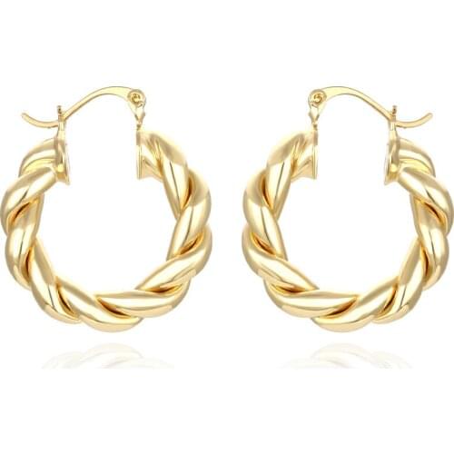 2021 New Vintage Metal Earring Punk Gold Earrings Stainless Steel Round Earring Spiral Design High Quality Copper Jewelry