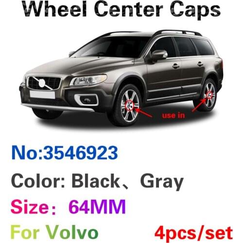 4pcs 64mm Car Wheel Center Hub Cap Badge Logo Covers For Volvo 3546923 S40 S60 S80L XC60 XC90 XC70 V40 V50 V60 V70 V90 S70 S90