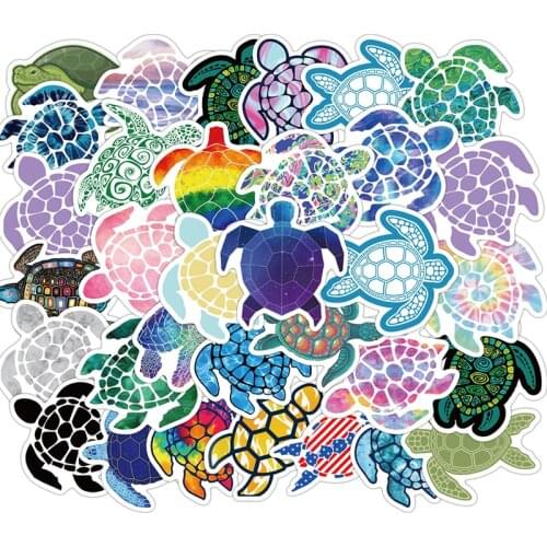 41 Pieces lovely Colorful Sea Turtle little Turtle Stickers For DIY Luggage Laptop Skateboard Graffiti Computer Stickers