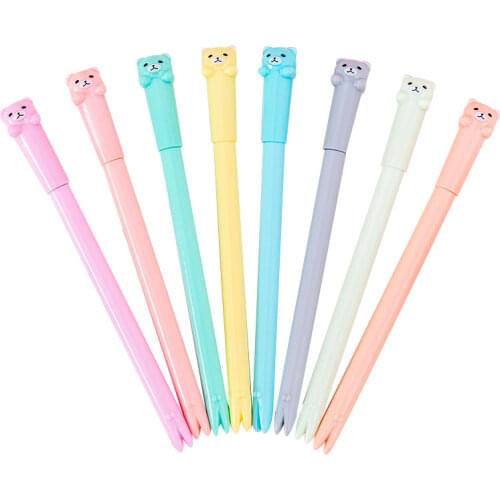 50PCS/lot South Korea Creative Cute Cartoon Bear Gel Pen Students Exam Writing Signing Pen Office Stationery