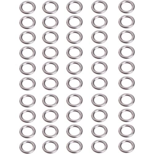 50Pcs Fishing Solid Stainless Steel Snap Split Ring Lure Tackle Connector New