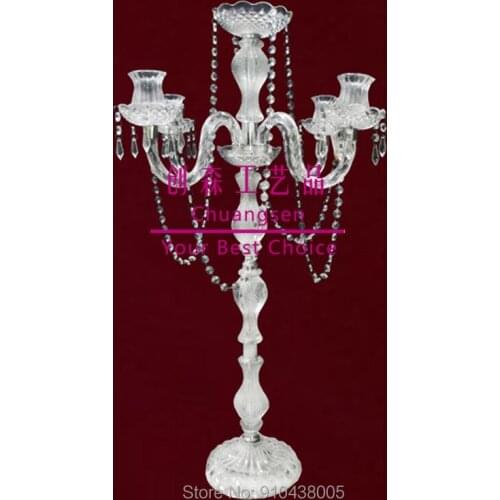 Acrylic Candle Holders Flower Vase Table Centerpiece Event Flower Rack Wedding Road Lead Christmas Decoration Metal Candlestick