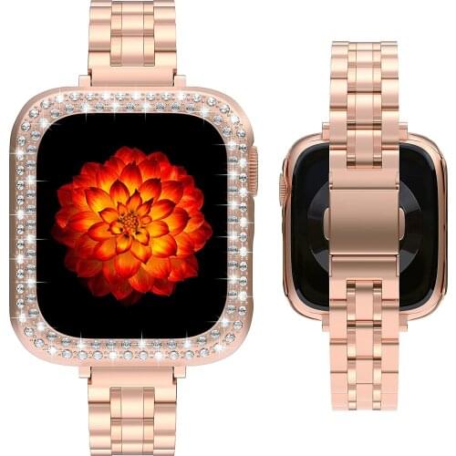 Bamboo steel strap for apple watch band 44mm 42mm Replacement iwatch Series SE 6 5 4 3 2 Wrist watchband loop 40mm 38mm bracelet