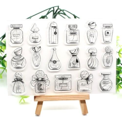 Perfume Bottles Transparent Clear Silicone Stamps for DIY Scrapbooking/Card Making/Kids Fun Decoration Supplies 389