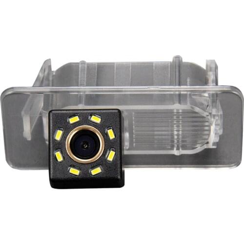 Misayaee Car Rear View Reverse Parking Camera Golden 8 LED for Toyota Yaris R IA Scion iA 2018 2019 Night Vision Waterproof