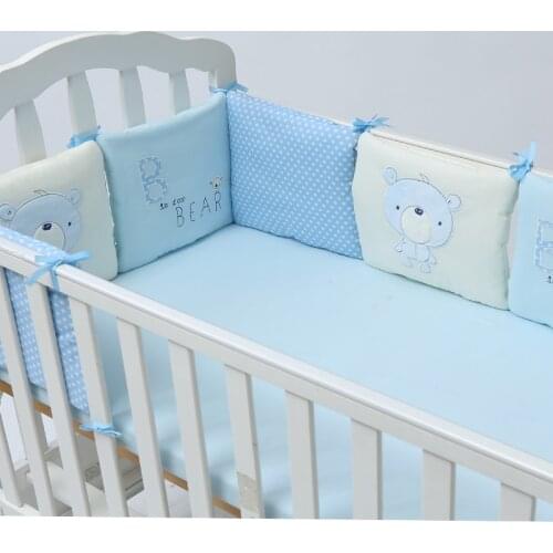 6pcs 30*30cm Velvet Crib Bedding Set Baby Cot Protector Safe Bumpers Bumper Baby Cot Sets Bed Half Around