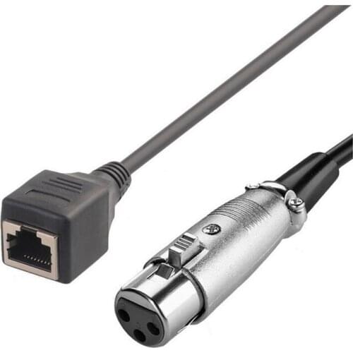 LBSC 3 Pin XLR Female to RJ-45 RJ45 Female Adapter Converter Extender Extension Cable Wire Cord - 6 inch