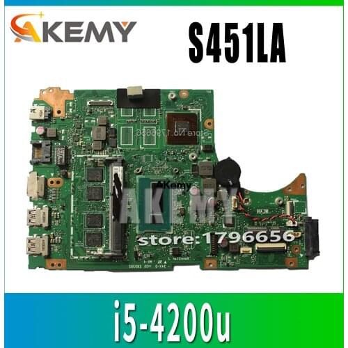 For ASUS S451 S451L V451 V451L S451LN S451LB S451LA Laptop motherboard s451ln mainboard REV2.1 i5-4200u 4GB RAM Tested