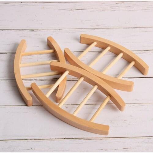 Ladder Shape Soap Box Natural Chinese Cherry Soap Tray Manual Wooden Bathroom Supplies Soap Holder LX8618