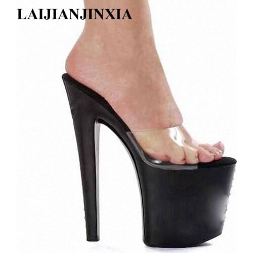 LAIJIANJINXIA New Open Toe Slippers 23 CM Super High Heel Shoes Platforms Pole Dance/Performance/Star/Model Shoes, Wedding Shoes