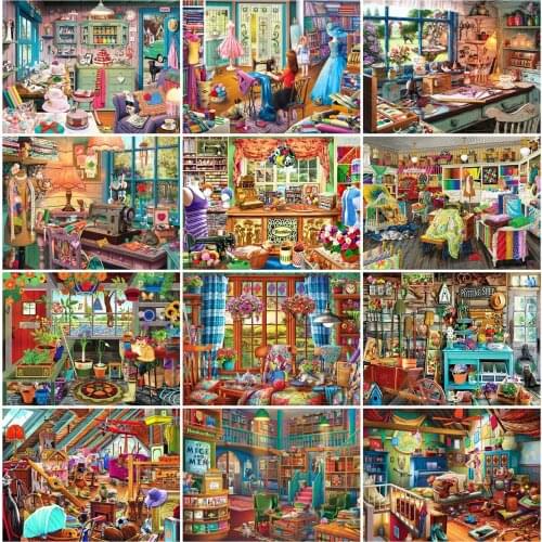 EverShine Diamond Mosaic Landscape Bead Embroidery 5D New Arrival Diamond Painting House Picture Rhinestones Decor Art Kits