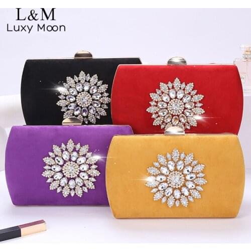 New Clutch Bag Women Round Floral Clutches Purse Evening Bag Crystal Wedding Purse and Handbag Exquisite Chain Shoulder Bag X9R