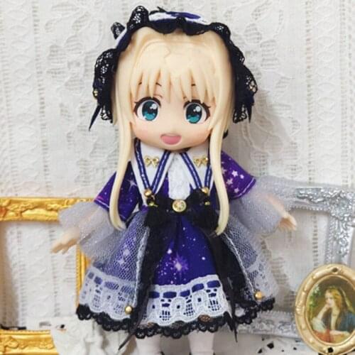 Ob11 gsc baby dress spot adorable set blue and purple star skirt doll clothes