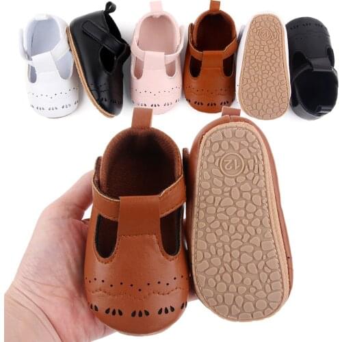 Baby 0-18M Autumn Spring Newborn Infant Baby Girl Pu Leather Shoes Baby Solid First Walkers