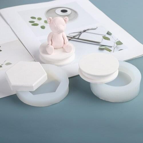 Round Table Base Mould Double Tray Gypsum Silicone Mold Candlestick Candle Holder Crafts Aroma Plaster Tray Molds