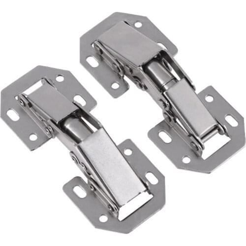 10pcs 3in Furniture Cabinet Door Hinge Bridge Shaped Cabinet Closet Door Hinges No Drilling Hole Furniture Hardware Accessories