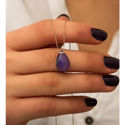 Drop Model Feel Stone 925 Sterling Silver Pendant