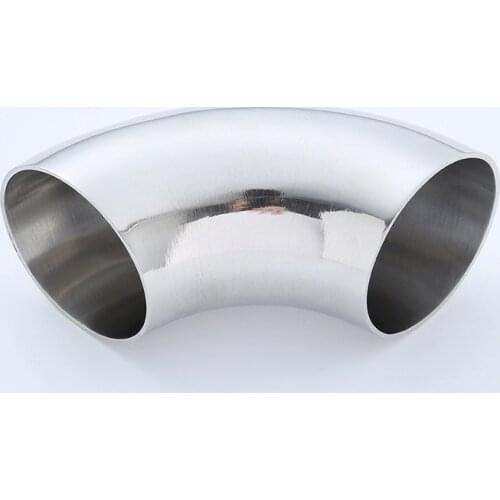 51mm 57mm 63mm 76mm OD Sanitary Butt Weld 90 Degree Elbow Bend Pipe 304 stainless steel car exhaust pipe muffler welded pipe