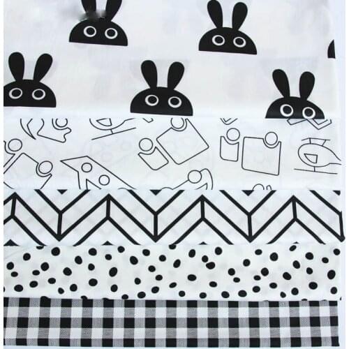 Black Dot 100% Cotton Twill Fabric DIY Clothes Dress For Patchwork Quilting Sewing Fat Quarters Tissue Fabric Needlework Tilda