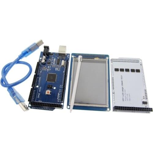 3.2" TFT LCD Touch + TFT 3.2 inch Shield + Mega 2560 R3 with usb cable for kit