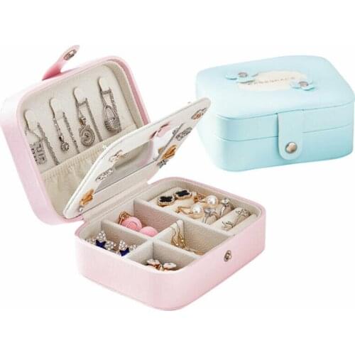 Jewelry Box Portable Storage Organizer Zipper Portable Rings Earrings Storage Display Travel Case Women Leather Gift Boxes