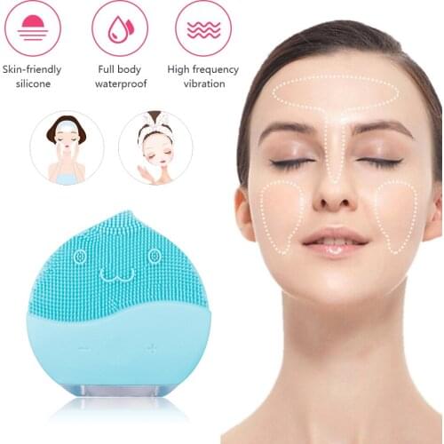 Silicone Face Cleansing Brush Deep Pores Cleaning Skin Mini Facial Massager Waterproof USB Face Cleanser Beauty Machine Brush