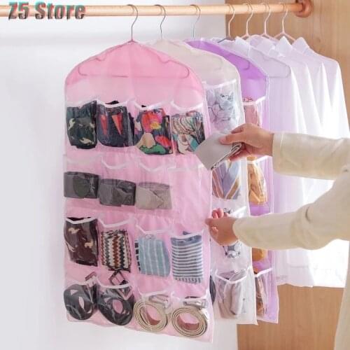 Foldable Wardrobe Wall Door Back Hanging Bag Underwear Sock Tie Hanging Shoe Storage Organizer Sundries Pouch Bedroom closets