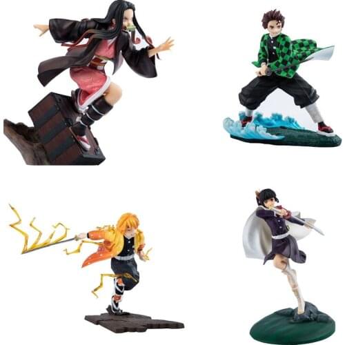 Japanese Anime Demon Slayer Tanjirou Nezuko Zenitsu Kanao PVC Action Figure Toy Collectible Model Doll Gift