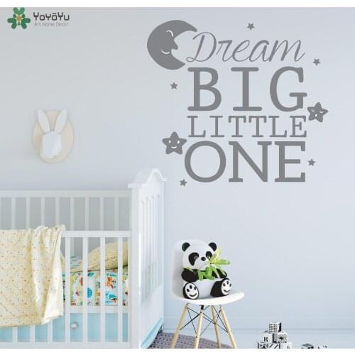 YOYOYU Dream Big Little One Quote Wall Stickers For Baby Rooms Bedroom Wall Decal Kids Gift Art Mural Removable Modern DIY SY491