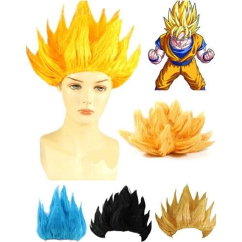 Z Cosplay Wig Goku Anime Costume Party Dress Up Black Blue Yellow Drop Shipping