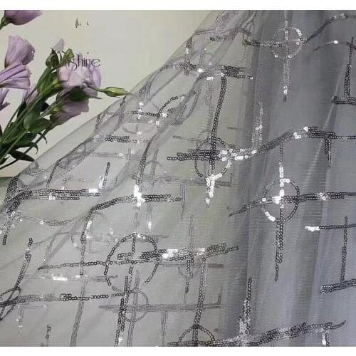 GLace 1Y/lot glitter sequins mesh sewing fabric textile for gilr dress DIY material performance costume TX1458