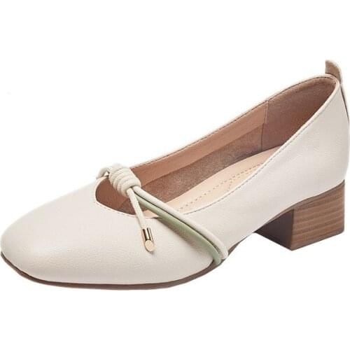 Mori women style single shoes for women summer 2021 fairy wind with chunky heel ladle shoes with skirt Mary Jane shoes