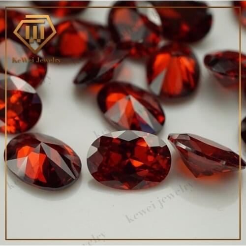 10pcs 5A 8*10mm-15*20mm Dark Garnet Oval Cubic Zirconia Stone Synthetic CZ Stone
