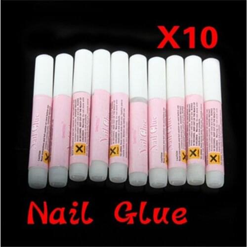 10Pcs /Set Mini Beauty Nail Glue False Art Decorate Tips Acrylic Glue Nail Accessories 2g False Nail Extension Glue