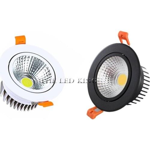 1X Black white Led downlight bulbs COB Ceiling Spot Light 3w 5w 7w 12w 85-265V dimmable ceiling recessed Lights Indoor Lighting