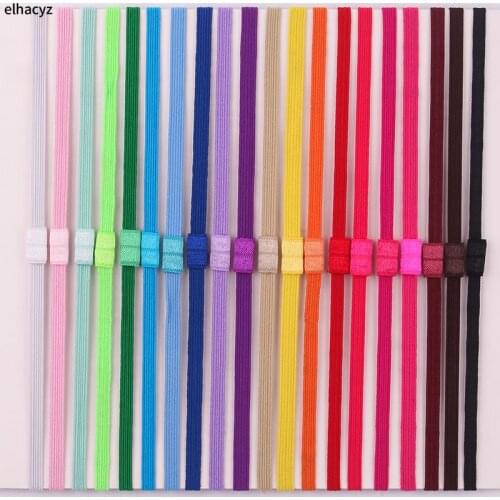 20pcs/lot New Candy Colors Skinny Elastic Headband Hair Band Elastic Band Adjustable Hairband Girls DIY Crafts Hair Accessories