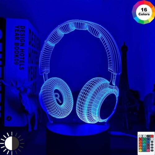 3d Night Light Headset Led Touch Sensor Colorful Nightlight for Kids Bedroom Decorative Light Cool Gift for Child 3d Lamp Desk