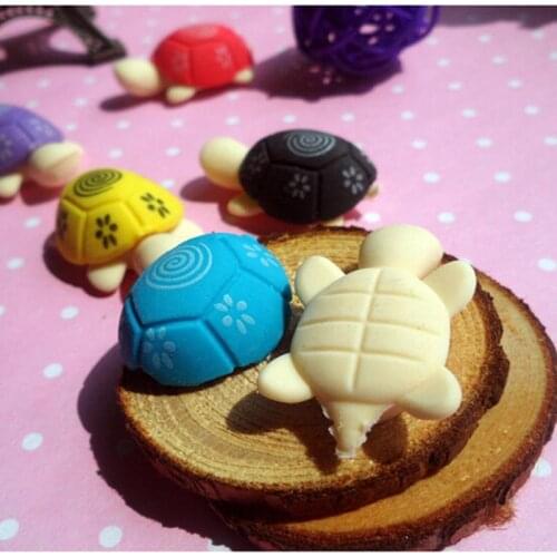 4PCS Cute Kawaii Cartoon Tortoise Rubber Eraser Lovely Korean Stationery For Kids Students Creative Item Gift