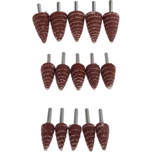5Pcs 25/20/16mm Sandpaper Wheel Conical Sanding Flap Wheels Polishing Buffing Grinding Head for Dremel Rotary Tool 6mm Shank