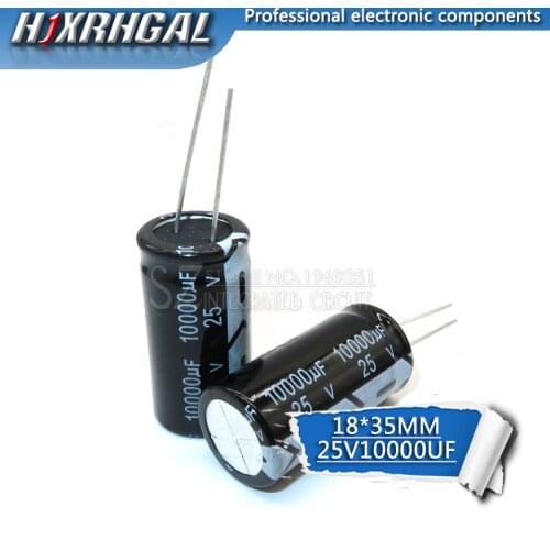 5PCS Higt quality 25V10000UF 18*35mm 10000UF 25V 18*35 Electrolytic capacitor HJXRHGAL