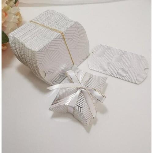 50pcs Gift Box Pillow Shape Birthday Packaging Party Boxes Sweet Wedding Favor Baby Shower Candy Cookies