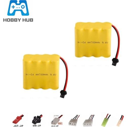 9.6V 700mAh Ni-CD battery For Rc Toys Car Boats rc Tanks Trucks Robots Guns spare parts AA NiCD 9.6v Rechargeable Battery Pack