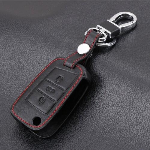 Car Leather Key Case Key Bag Key Cover For Volkswagen Golf 7 MK7 Tiguan Touran 2017 For Skoda Octavia A7 RS For Seat Leon Ibiza