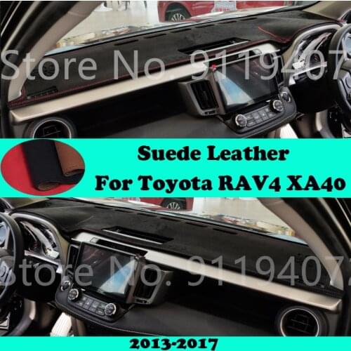 For Toyota Rav4 XA40 2013~2017 RAV 4 40 Suede Leather Dashmat Dashboard Cover Pad Dash Mat Carpet Car-Styling Accessories