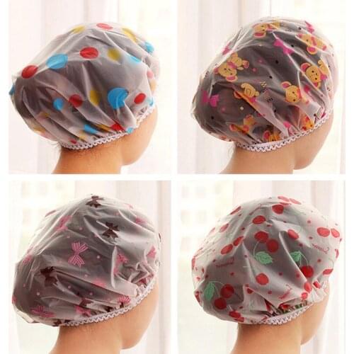 Shower Caps Waterproof Cartoon Shower Cap Adult Shower Cap Female Models Bathing Cap