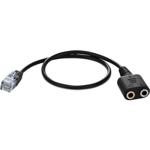 Mayitr 30cm Dual 3.5mm Audio Jack Female RJ9 Plug Adapter Convertor Cable For PC Computer Headset Telephone