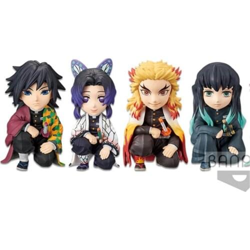Demon Slayer 4 Pcs/Set Tomioka Giyuu Kochou Shinobu Tokitou Muichirou Rengoku Kyoujurou Mini Q PVC Action Figure Model 5cm